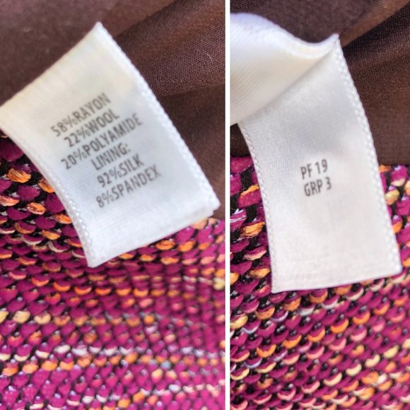 St. John Collarless Woven Fuchsia Multicolor Tweed Boucle Blazer Jacket 8 2019 - Picture 13 of 16